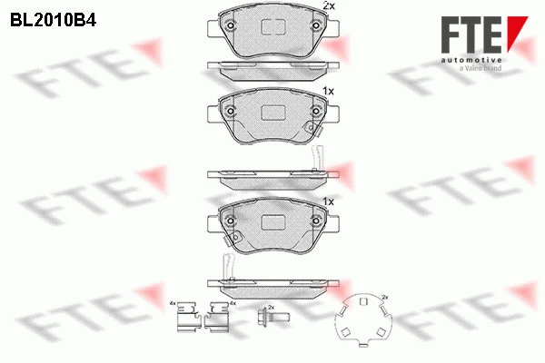 Kit de plaquettes de frein, frein à disque FTE 9010597