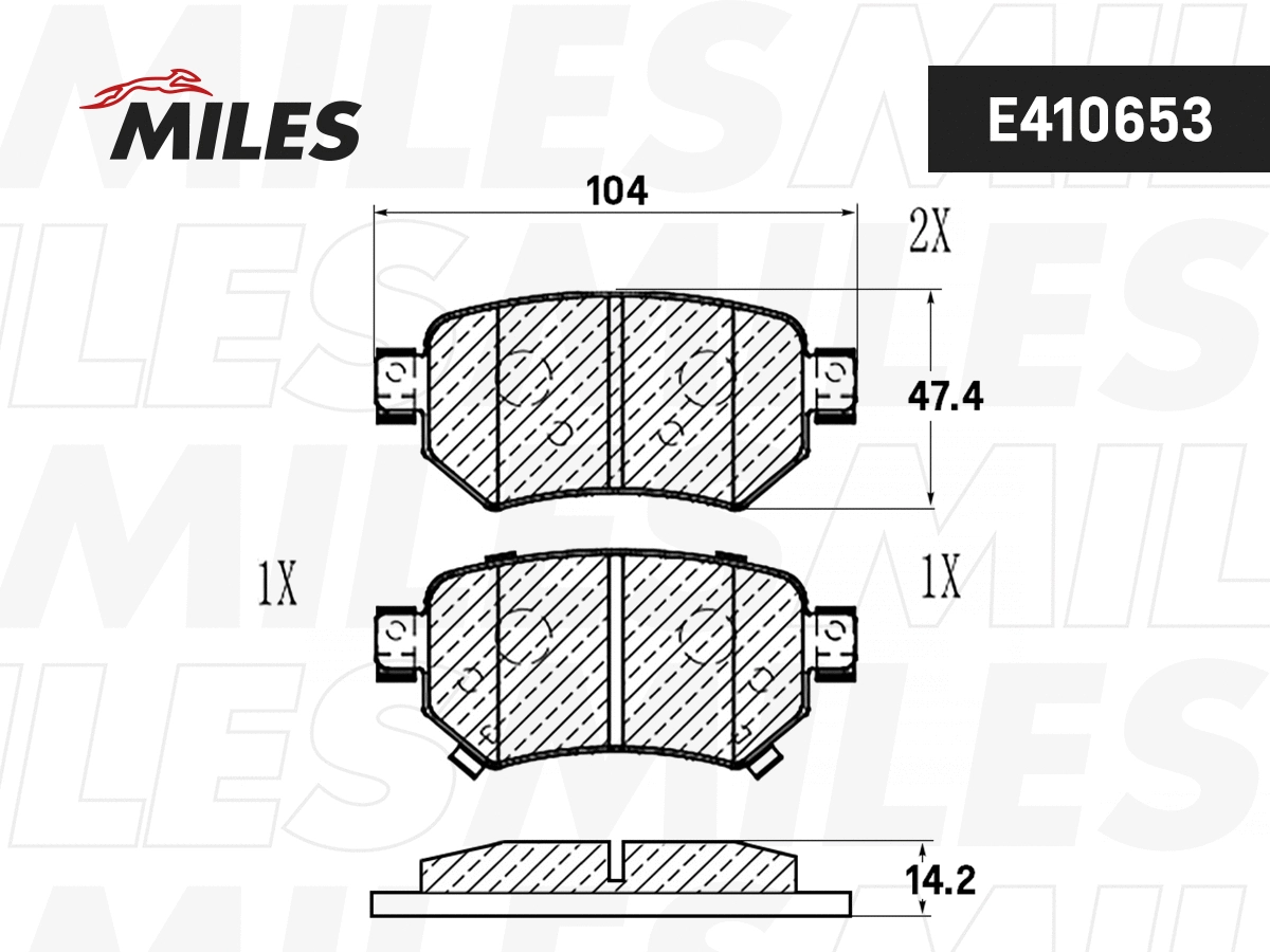 Kit de plaquettes de frein, frein à disque MILES E410653