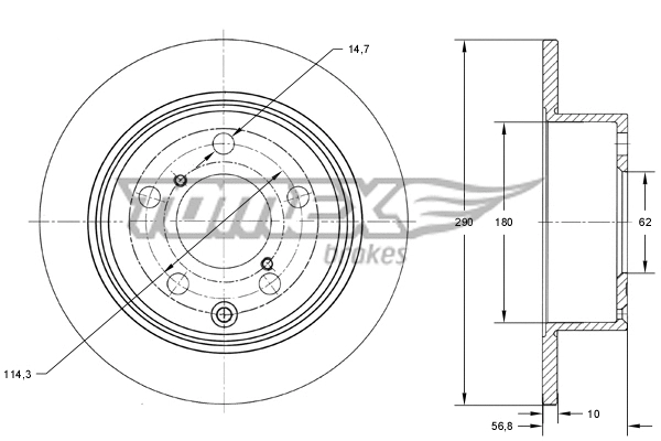 Disque de frein TOMEX Brakes TX 73-24