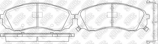 Kit de plaquettes de frein, frein à disque NiBK PN0458