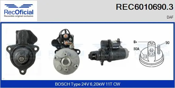 Démarreur RECOFICIAL REC6010690.3