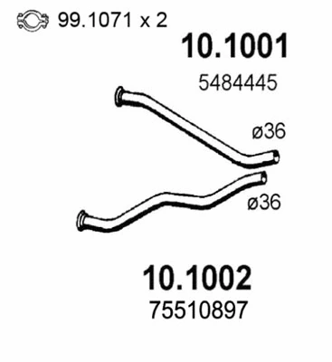Tuyau d'échappement ASSO 10.1001
