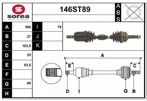 Arbre de transmission STARTCAR 146ST89