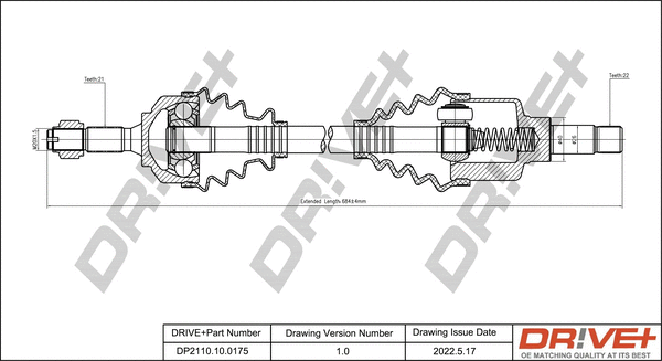 Arbre de transmission Dr!ve+ DP2110.10.0175