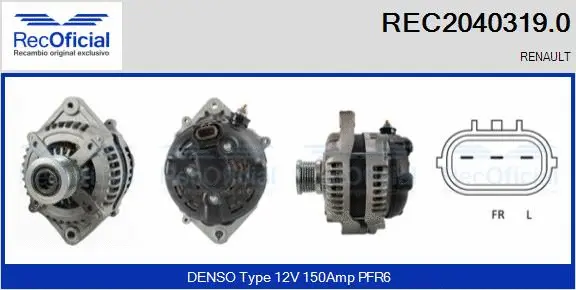 Alternateur RECOFICIAL REC2040319.0