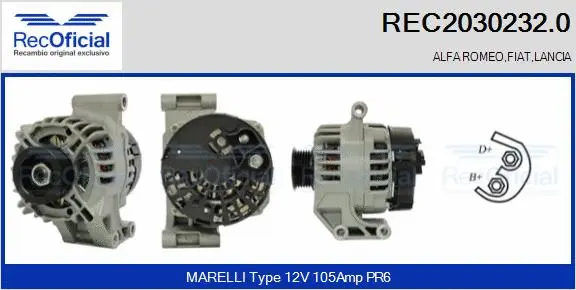 Alternateur RECOFICIAL REC2030232.0