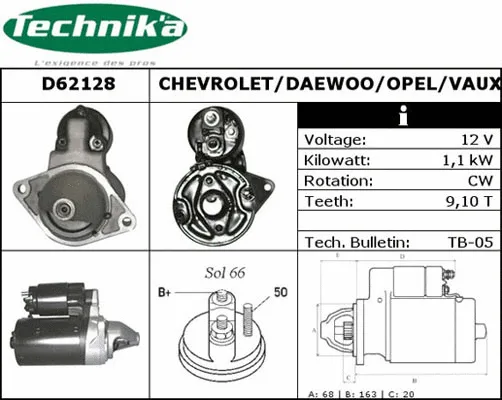 Démarreur Technika D62128