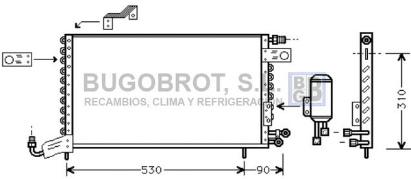 Condenseur, climatisation BUGOBROT 62-VW5142