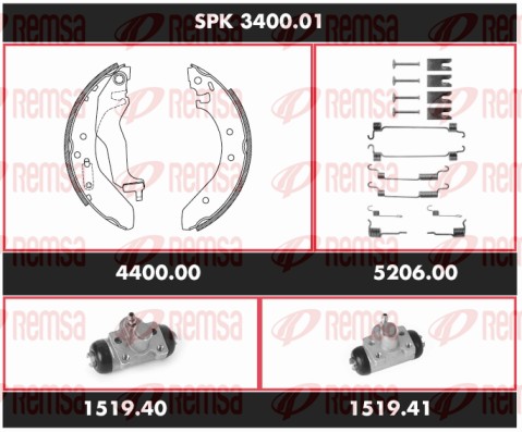 Kit de freins, freins à tambours REMSA SPK 3400.01