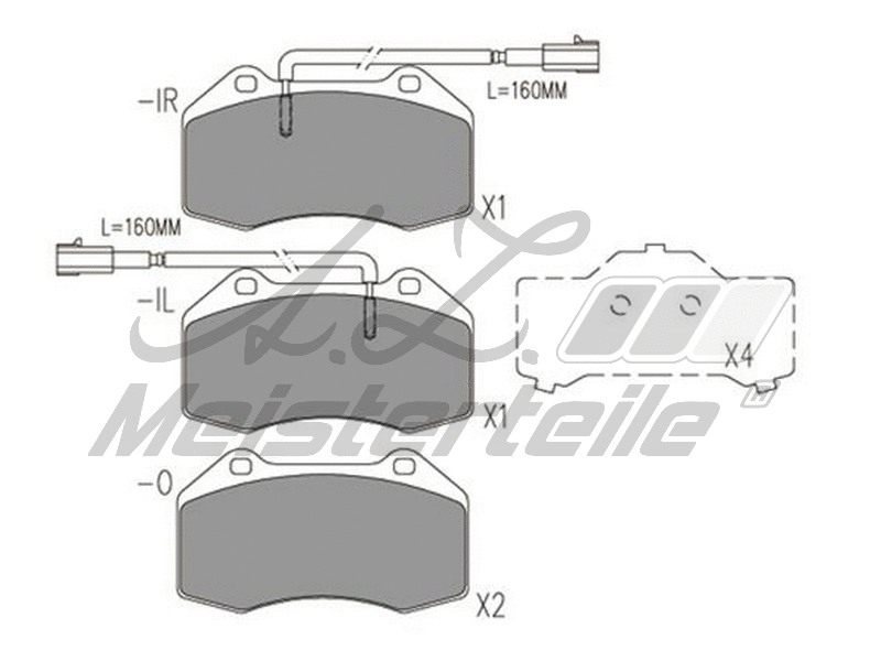 Kit de plaquettes de frein, frein à disque A.Z. Meisterteile AZMT-44-022-2068