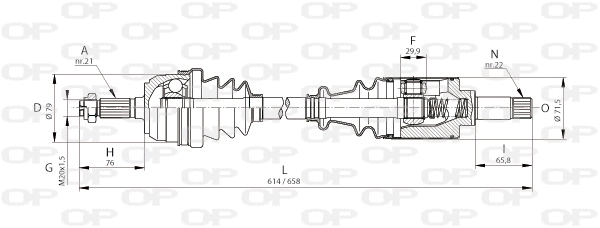 Arbre de transmission OPEN PARTS DRS6084.00