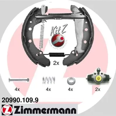 Jeu de mâchoires de frein ZIMMERMANN 20990.109.9