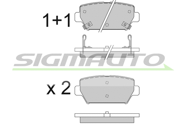 Kit de plaquettes de frein, frein à disque SIGMAUTO SPB827
