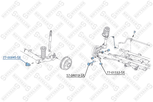 Suspension, bras de liaison STELLOX 77-00845-SX