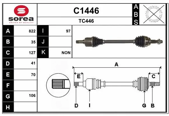 Arbre de transmission SNRA C1446