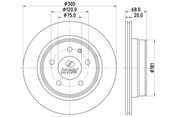 Disque de frein SCHNIEDER AUTOTECH BMS55.00164