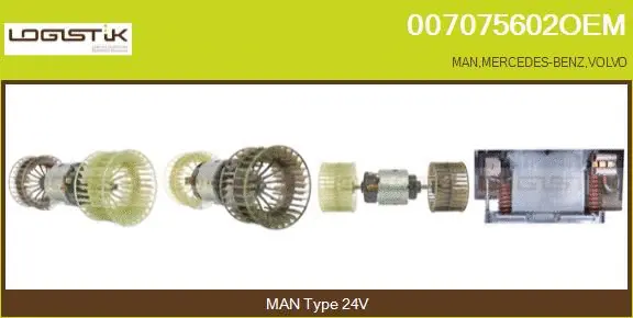 Pulseur d'air habitacle LGK 007075602OEM