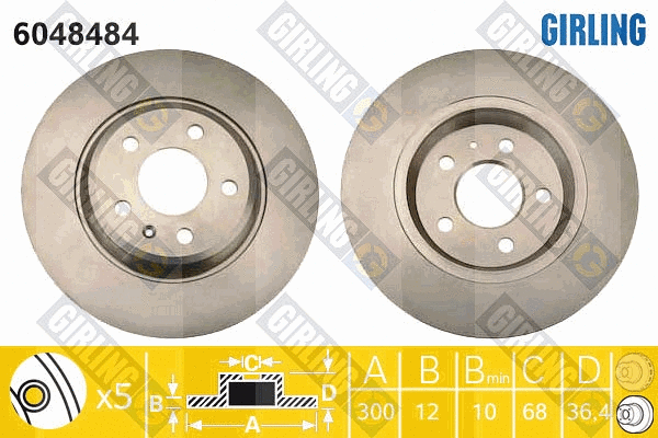 Disque de frein GIRLING 6048484