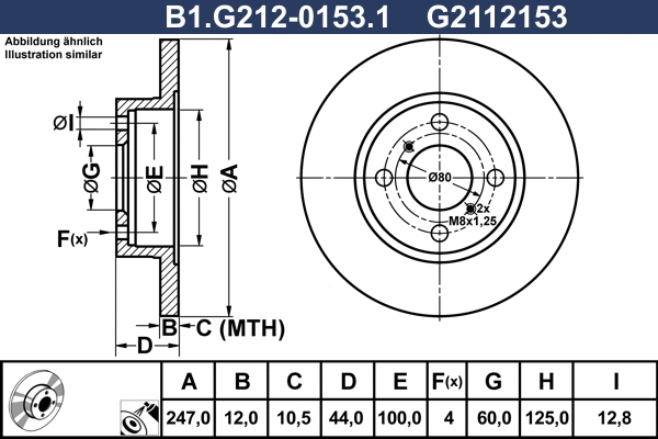 Disque de frein GALFER B1.G212-0153.1