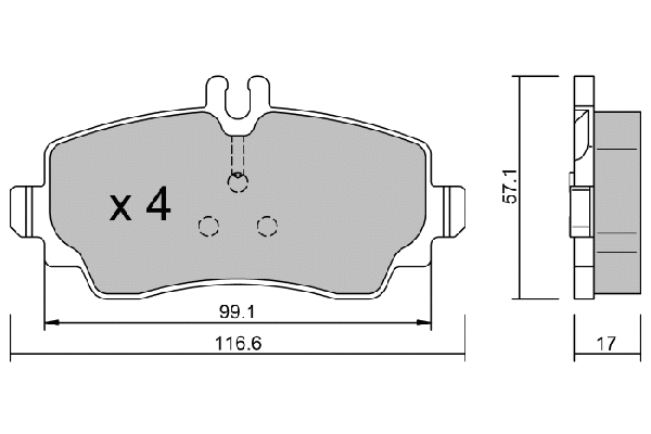 Kit de plaquettes de frein, frein à disque AISIN BPMB-1003