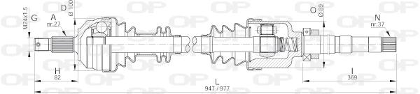 Arbre de transmission OPEN PARTS DRS6051.00
