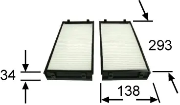 Filtre, air de l'habitacle Azumi AC32154SET