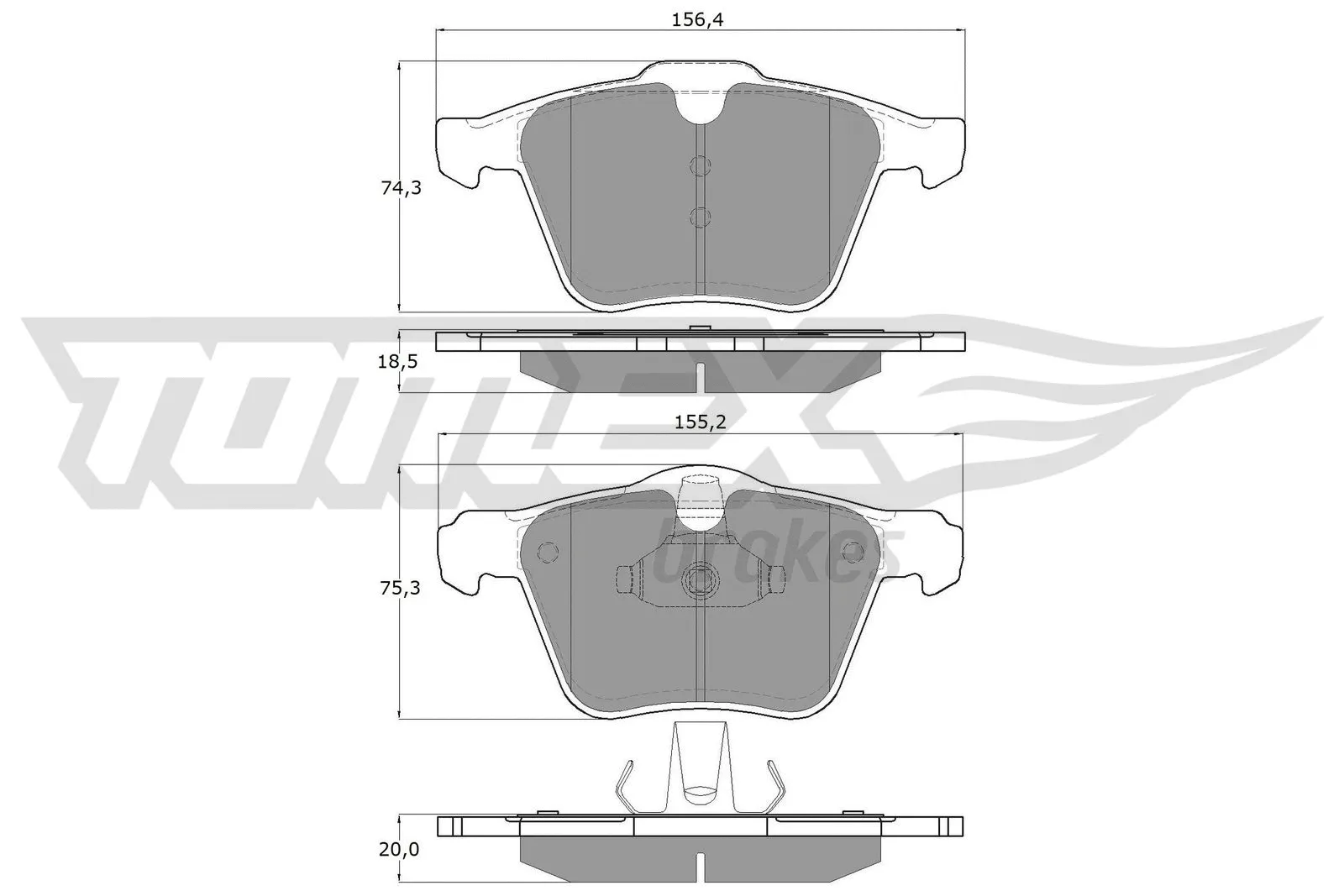 Kit de plaquettes de frein, frein à disque TOMEX Brakes TX 16-64