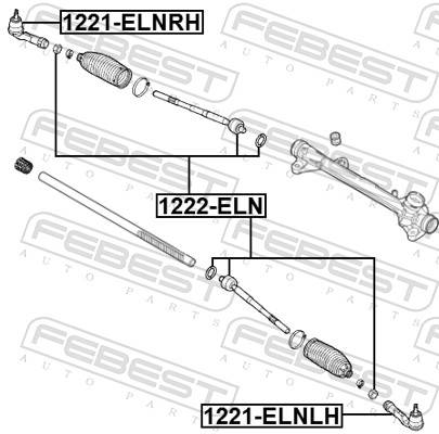 Rotule de direction intérieure, barre de connexion FEBEST 1222-ELN
