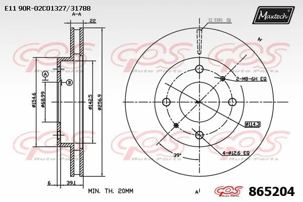 Disque de frein MAXTECH 865204
