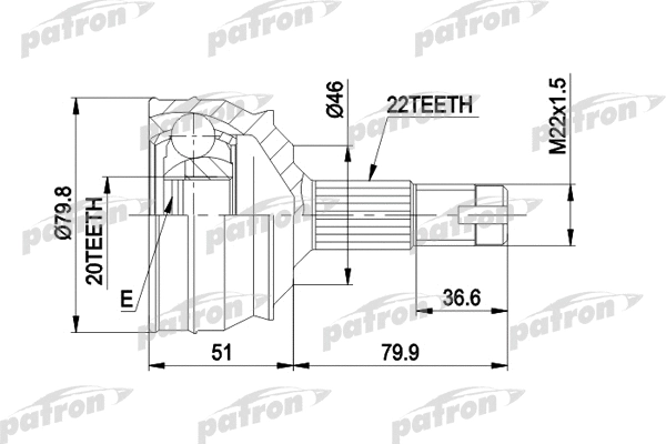 Jeu de joints, arbre de transmission PATRON PCV1013