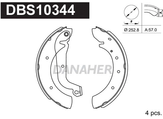 Jeu de mâchoires de frein DANAHER DBS10344