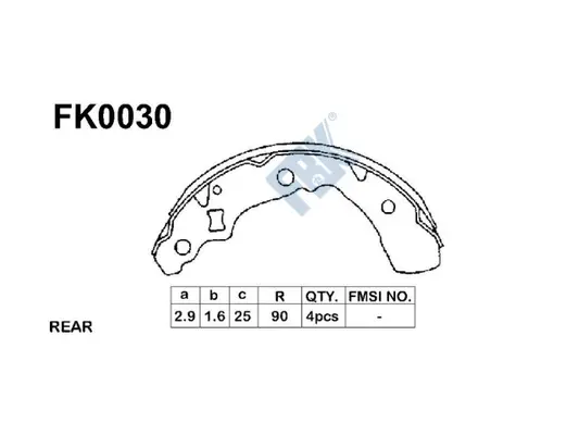 Jeu de mâchoires de frein FBK FK0030