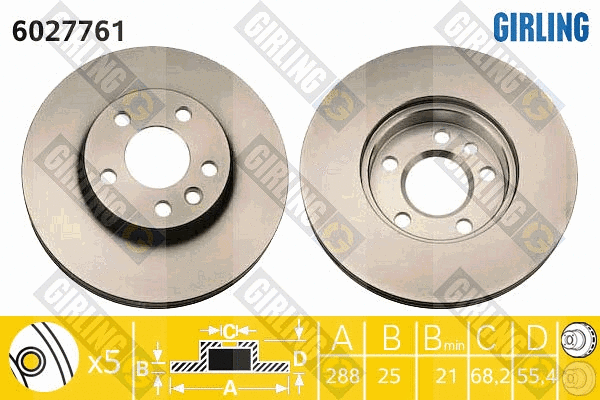 Disque de frein GIRLING 6027761