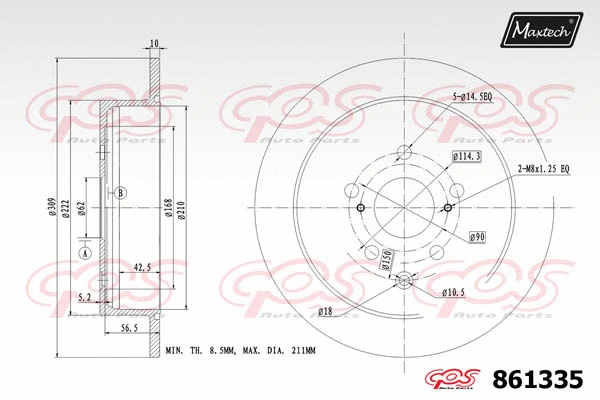 Disque de frein MAXTECH 861335