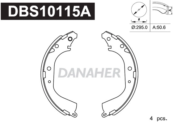 Jeu de mâchoires de frein DANAHER DBS10115A