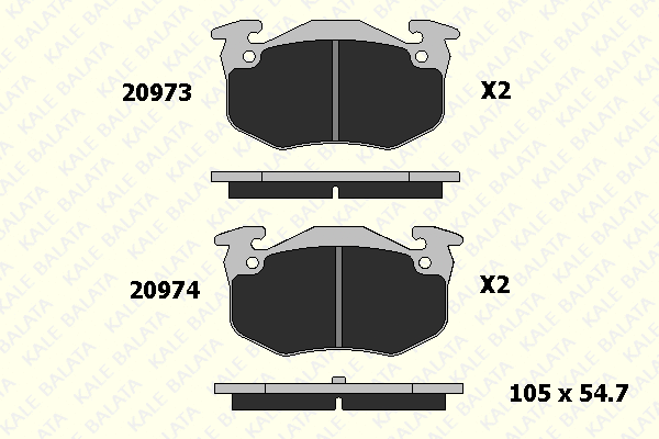 Kit de plaquettes de frein, frein à disque KALE 20974 110 05