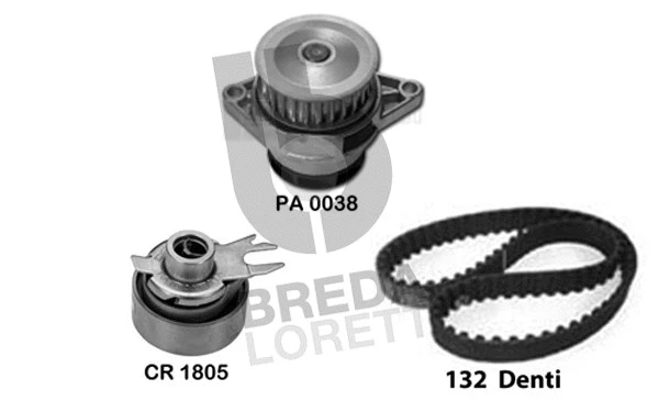 Pompe à eau + kit de courroie crantée BREDA LORETT KPA0142A