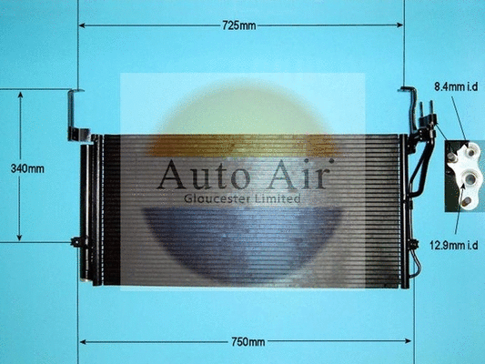 Condenseur, climatisation AUTO AIR GLOUCESTER 16-1162