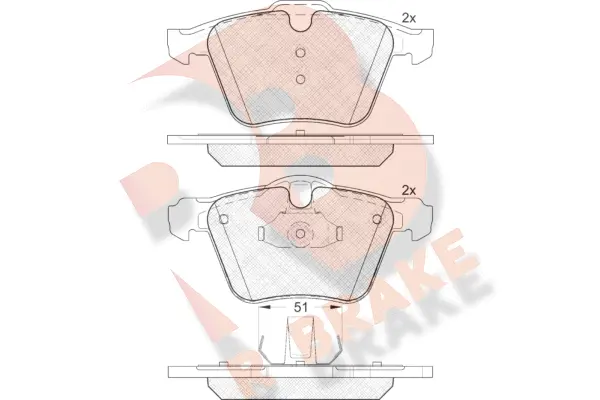 Kit de plaquettes de frein, frein à disque R BRAKE RB1805