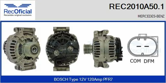 Alternateur RECOFICIAL REC2010A50.1