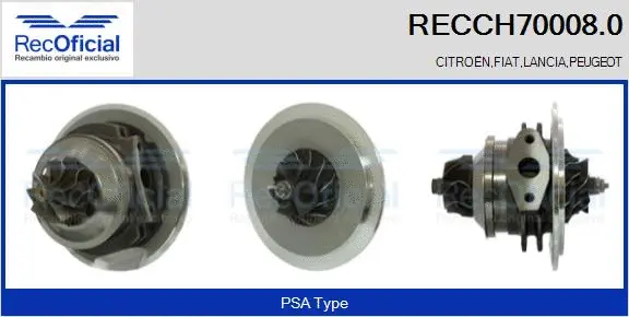 Groupe carter, turbocompresseur RECOFICIAL RECCH70008.0