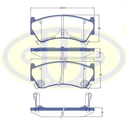 Kit de plaquettes de frein, frein à disque G.U.D. GBP059202