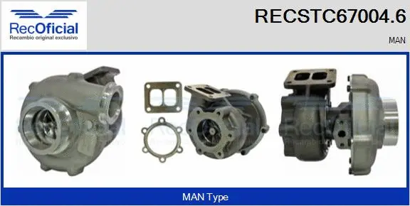Turbocompresseur, suralimentation RECOFICIAL RECSTC67004.6