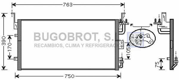 Condenseur, climatisation BUGOBROT 62-HY5083