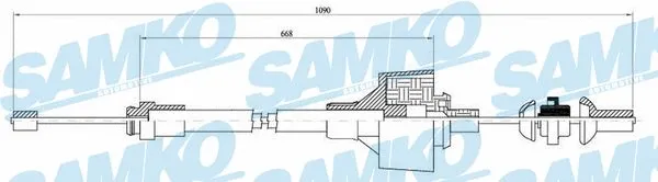 Tirette à câble, commande d'embrayage SAMKO C0480C