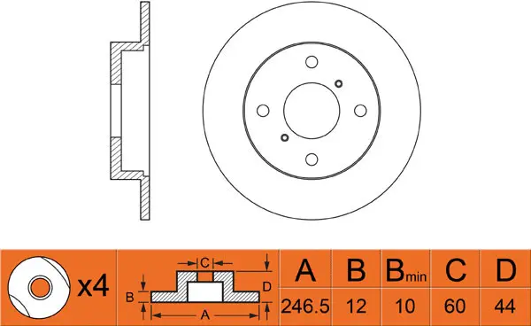 Disque de frein FIT FR0244