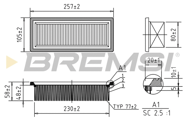 Filtre à air BREMSI FA1644