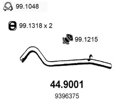 Tuyau d'échappement ASSO 44.9001