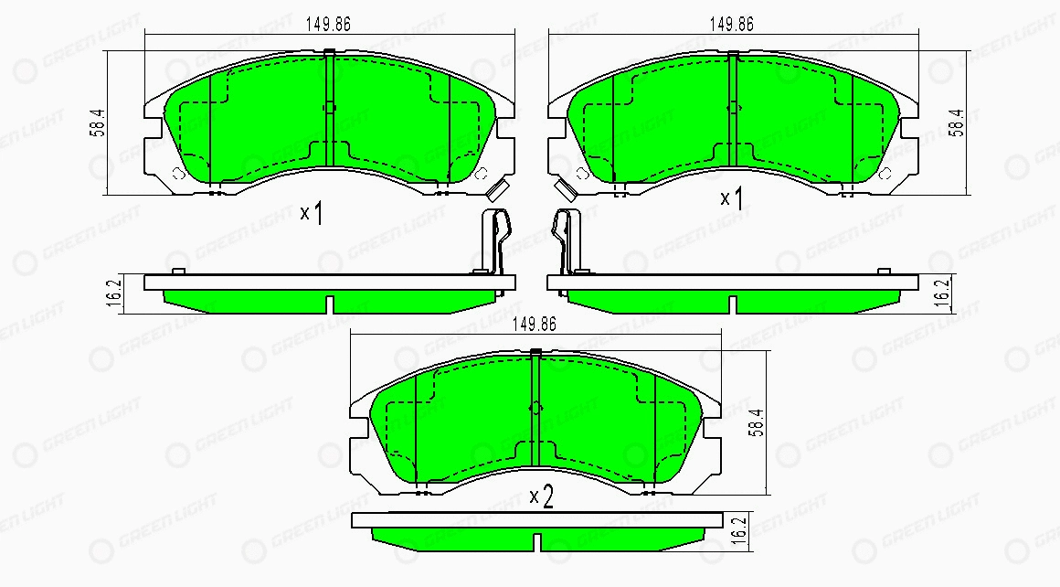 Kit de plaquettes de frein, frein à disque Automotive Adriado GLBP0111