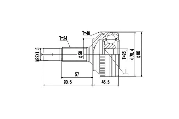 Jeu de joints, arbre de transmission DYNAMATRIX DCV859026